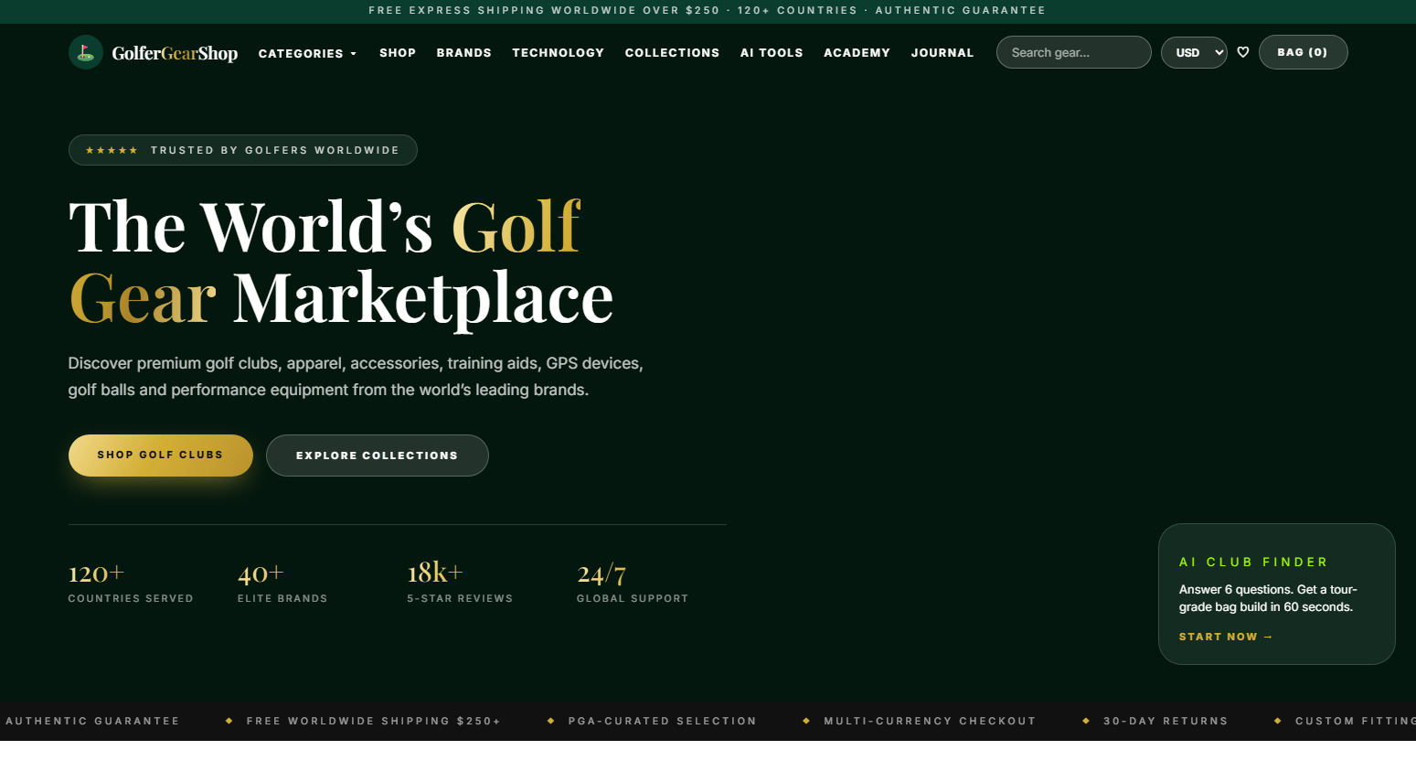 golfergearshop.com screenshot
